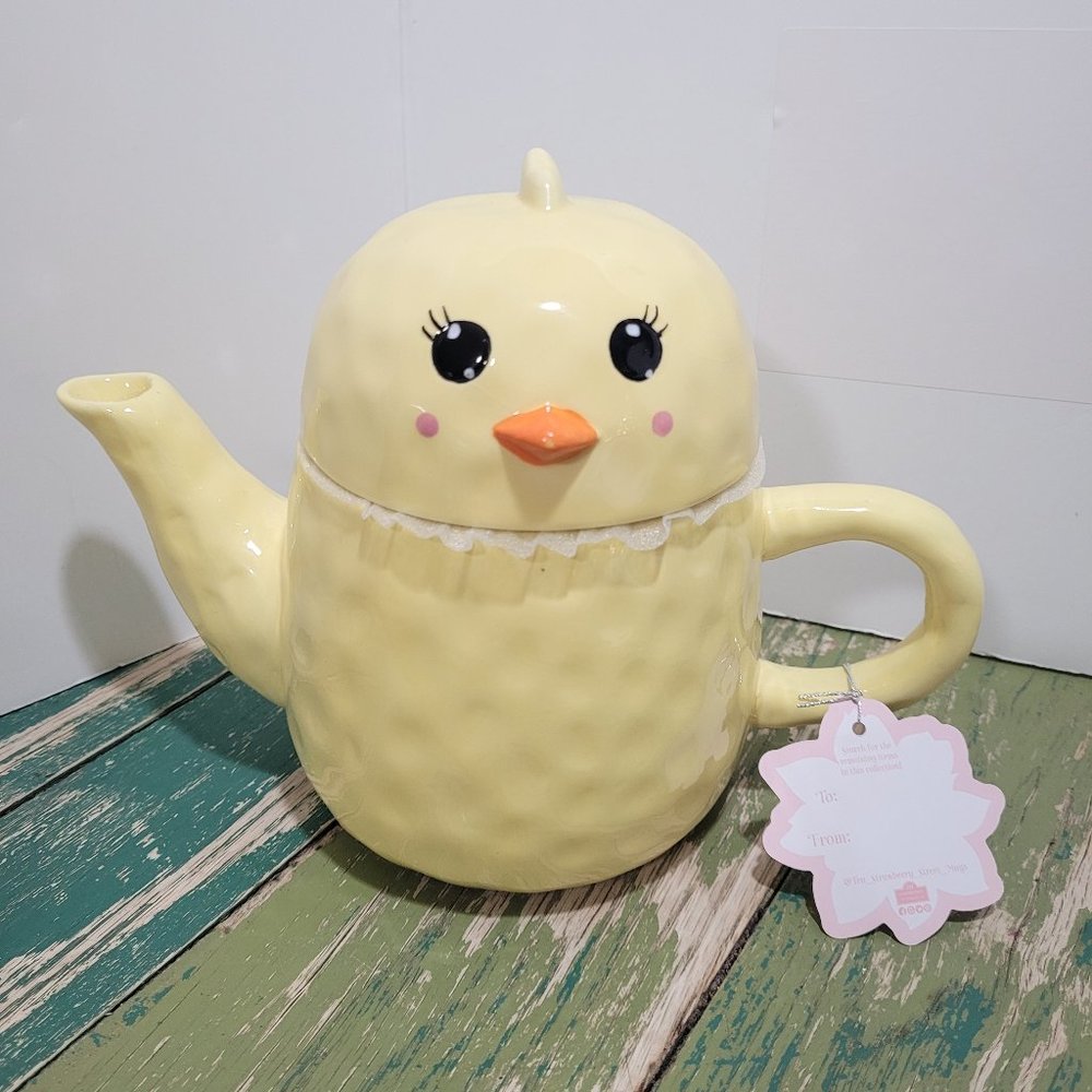 10 Strawberry Street Chick Yellow Easter/Spring Tea Pot